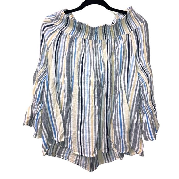 Ashley Stewart Stripe off the shoulder Top - Picture 3 of 4